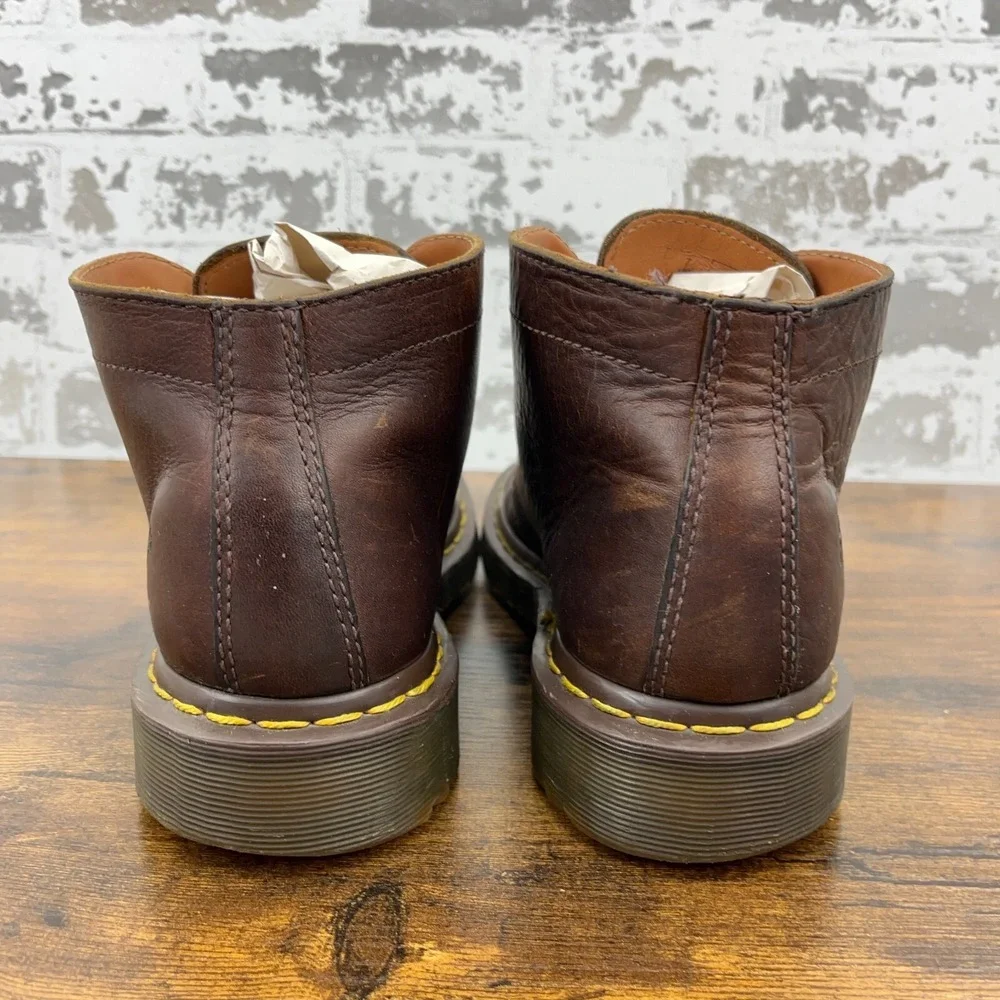 Dr Martens Chukka‎ Boots Men 8 US Ankle Dark Brown Leather Lace Up Mid Top Doc